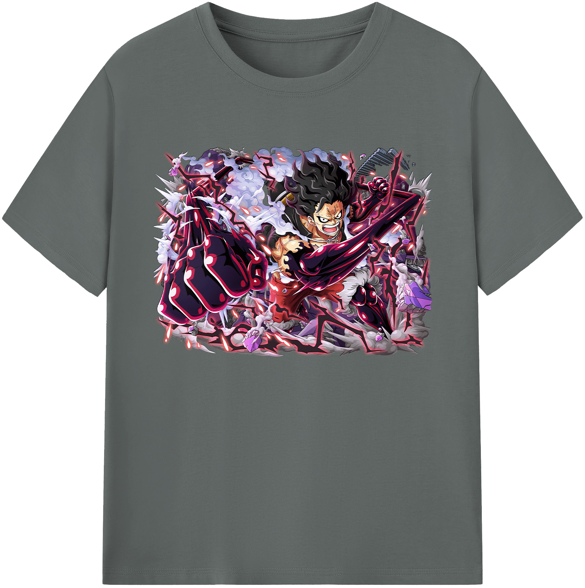ワンピース モンキー・D・ルフィ ONE PIECE Monkey D. Luffy 綿100％ メンズ半袖Tシャツ｜肌触りやわらか＆通気性